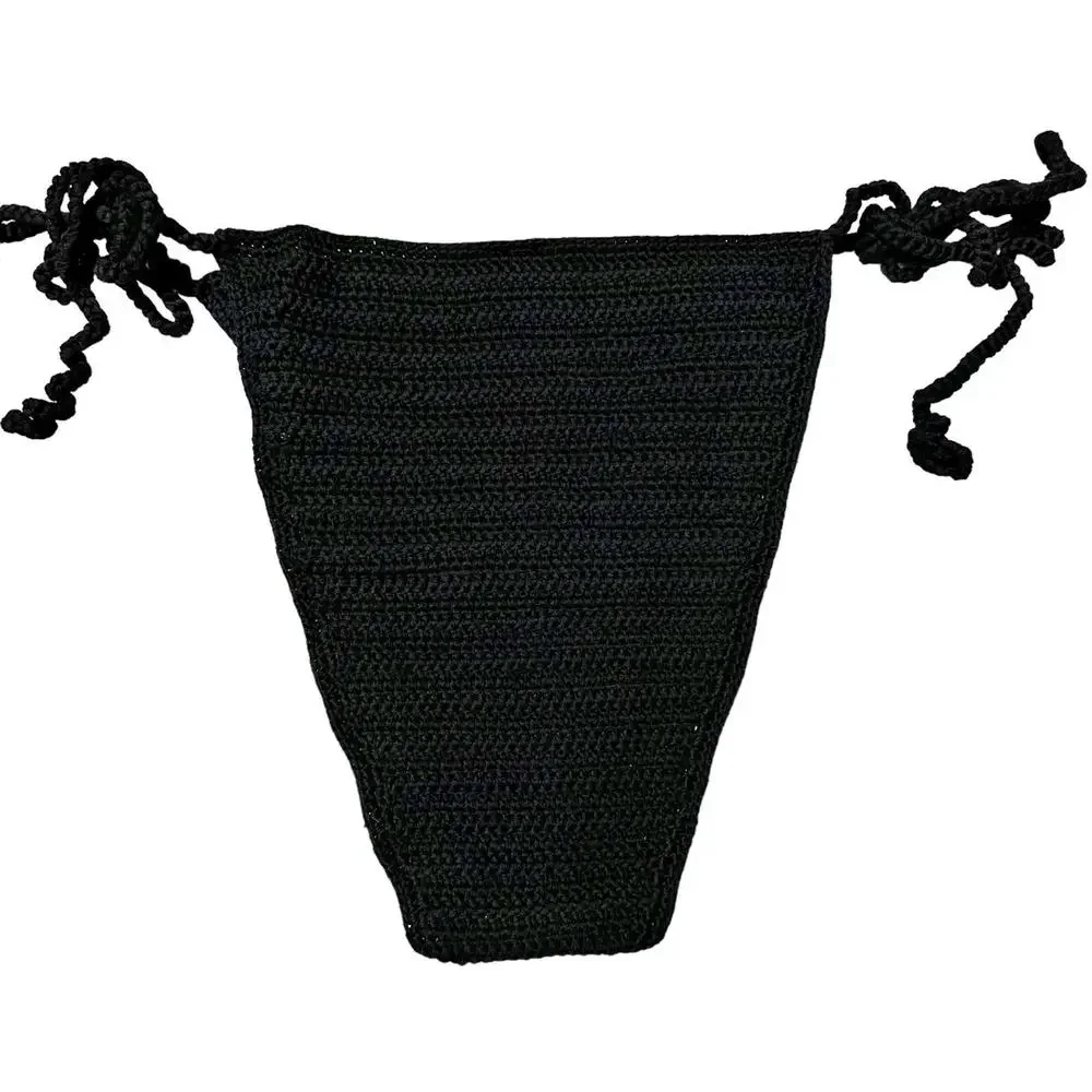 NWT Skims Crochet Swim Tie Bikini Bottoms in Onyx Women’s 2X
